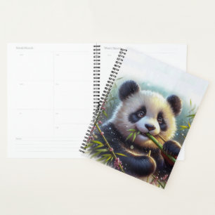 Agenda Bambú de oso panda adorable