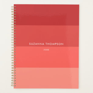 Agenda Banda horizontal moderna Pastel rojo y Naranja