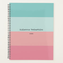 Agenda Banda horizontal moderna Pastel rosa y azul