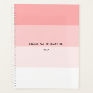Agenda Banda horizontal moderna Pastel Rubor Rosa