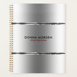 Agenda Bandas modernas y brillantes de plata y negro