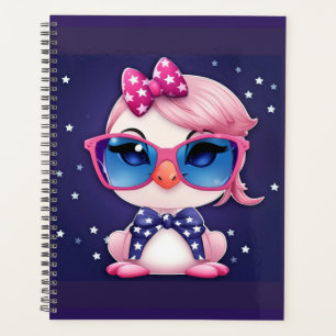 Agenda Bandera Americana con Flamingo Cartoon-14484