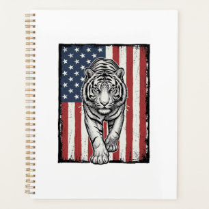 Agenda Bandera Americana Patriótica del Tigre Grabado Vin
