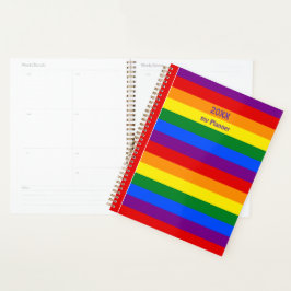 Agenda Bandera arcoiris LGBTQ+ para el mes del orgullo -