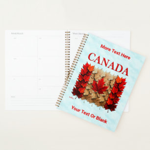 Agenda Bandera canadiense de la hoja de arce de otoño