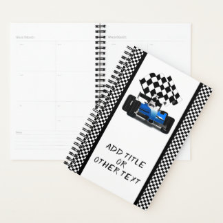 Agenda Bandera de control de coches de carreras azules