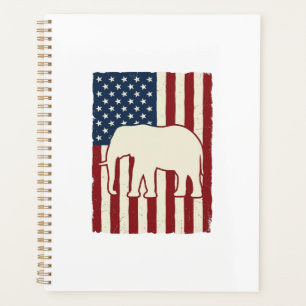 Agenda Bandera de elefante patriótico diseño vectorial vi