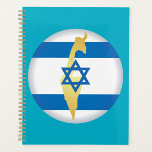 Agenda Bandera de Israel y mapa con emblema de estrella a