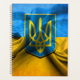 Agenda Bandera de Ucrania Tryzub Trident Blue Gold 2 Plan