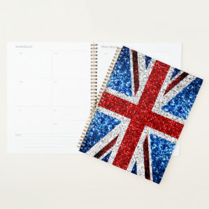 Agenda Bandera del Reino Unido azul rojo brillante purpur