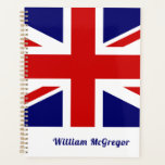 Agenda Bandera del Reino Unido/Unión Jack personalizado<br><div class="desc">NewParkLane - Personalized Planner, con la bandera nacional del Reino Unido; el Union Jack. Fácil de personalizar en Zazzle con su propio texto para un diseño personalizado. Todos los estilos de texto, colores, tamaños se pueden modificar para adaptarlos a sus necesidades. Proteja esta colección para ver los elementos coincidentes. ¿Tienes...</div>