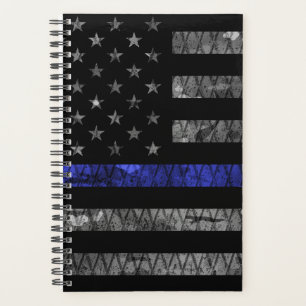 Agenda Bandera delgada de la línea azul de la policía