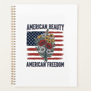 Agenda Bandera floral de la libertad de la belleza americ