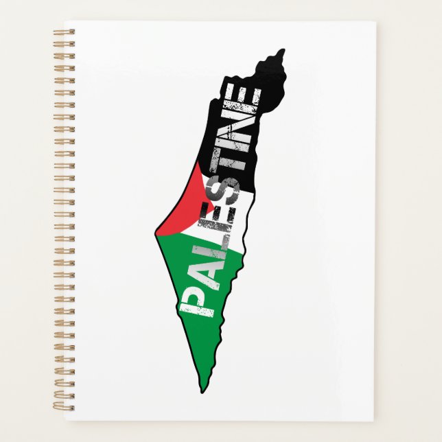 Agenda Bandera Palestina Libre en el mapa de Palestina (Anverso)