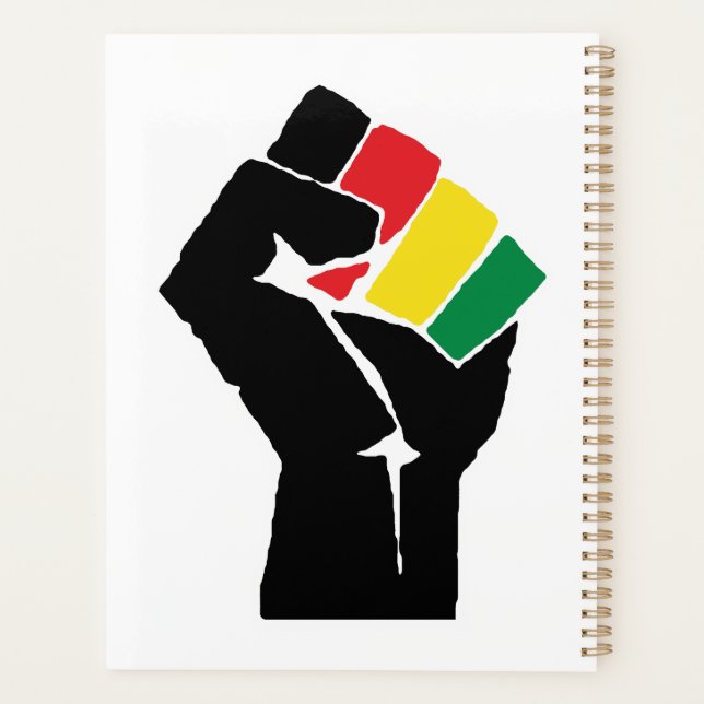 Agenda Bandera panafricana Puño, historia negra afroameri (Reverso)