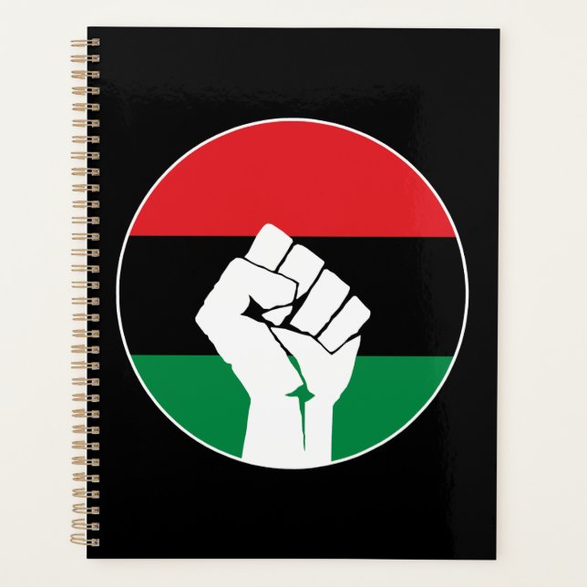 Agenda bandera panafricana Puño, historia negra afroameri (Anverso)
