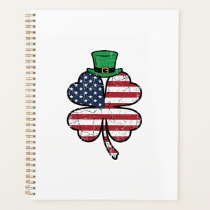 Agenda Bandera Vintage Trébol Día de San Patricio