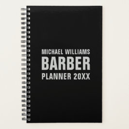 Agenda Barber Black Gray Bold Typography Planner