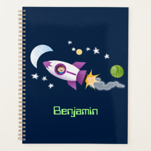 Agenda Barco de cohetes en ilustracion de personalizado e