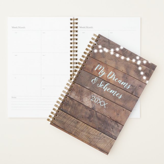 Agenda Barnwood ilumina Aqua Rustic Personalised Day (Demostración)
