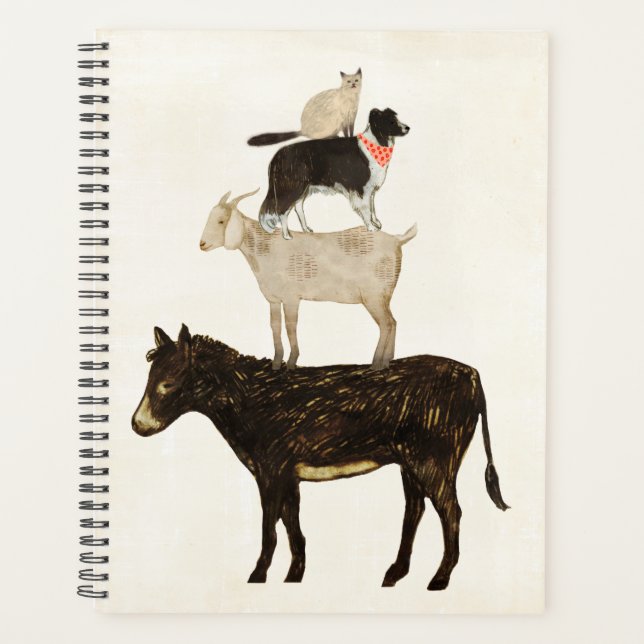 Agenda Barnyard Buds: burro, cabra, perro, gato (Anverso)