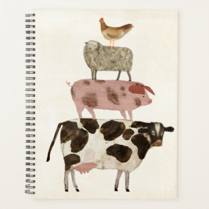 Agenda Barnyard Buds: vaca, cerdo, oveja y gallina