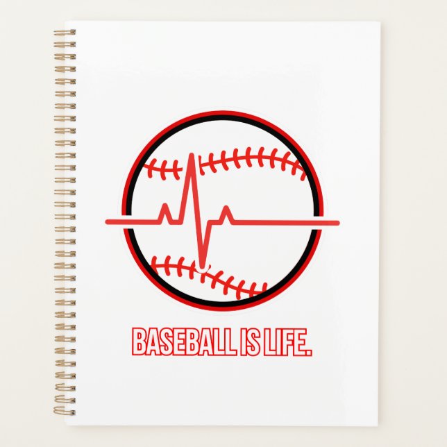 Agenda Baseball is Life Heartbeat Pulse Graphic (Anverso)