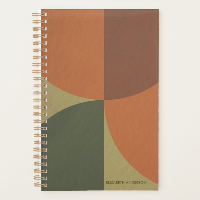 Agenda Bauhaus Terracotta Green Abstract Personalized (Anverso)