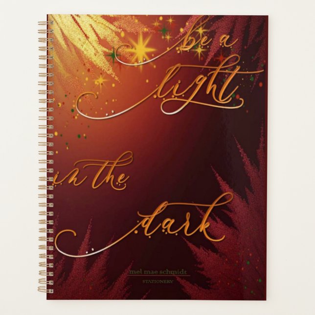 Agenda Be A Light Red-Gold Mel Mae Schmidt Stationery (Anverso)