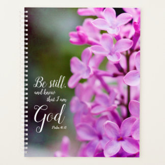 Agenda Be Still Psalm 46:10 Flores De Lino Púrpura