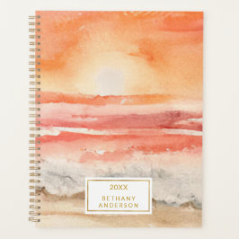 Agenda Beach Sunset Boho Watercolor