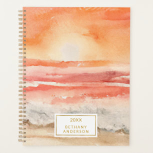 Agenda Beach Sunset Boho Watercolor