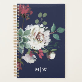 Agenda Beautiful Muted Floral Bouquet with Monogram
