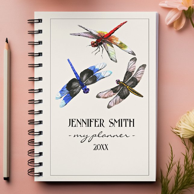 Agenda Beautiful Watercolor Dragonflies Colorful Spiral (Subido por el creador)