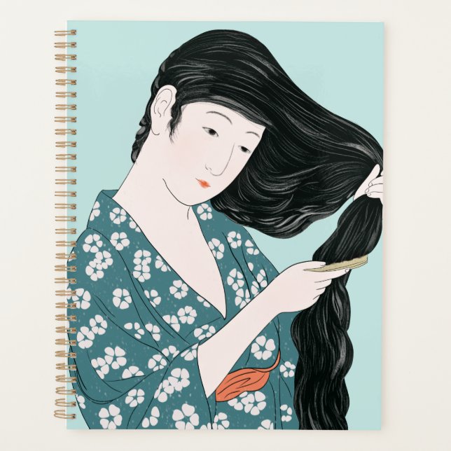 Agenda Beauty Combing her 1920 de Hashiguchi Goyo (Anverso)
