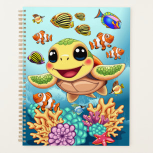 Agenda Bebé de tortuga marina feliz y con carácter