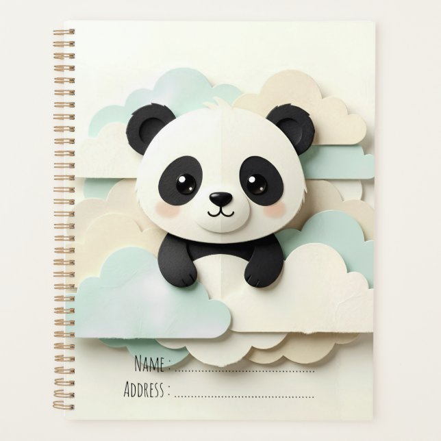 Agenda Bebé Panda Dobrado | Origami Adorable  (Anverso)