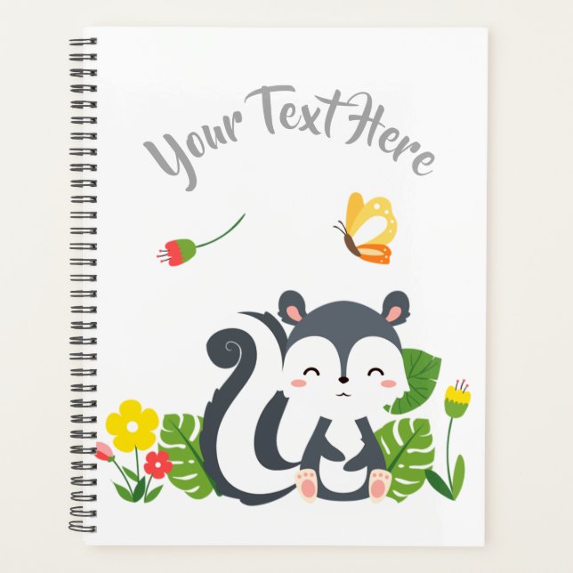 Agenda Bebé zorrillo, mariposa y flores (Anverso)