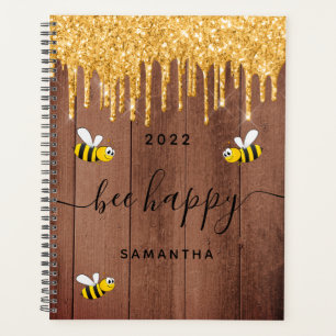 Agenda Bee happy rustic bumble bees brown barn wall 2022