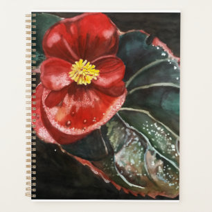 Agenda Begonia oscura en acuarela