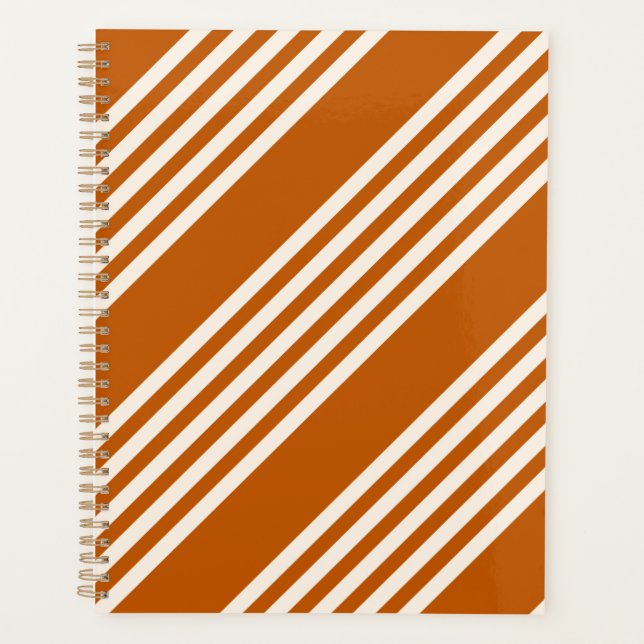 Agenda Beige and burnt orange five stripe pattern (Anverso)
