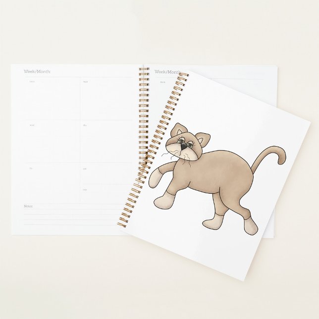 Agenda Beige Cat Drawing with Green Eyes (Subido por el creador)
