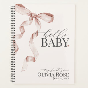 Agenda Beige Coquette Bow Chica Baby Regalo Mi Primer Año