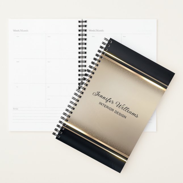 Agenda Beige Elegante Y Negro (Demostración)
