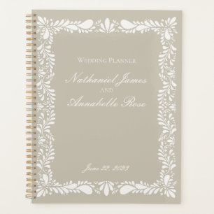 Agenda Beige Talavera Tile Boda floral Fiesta española