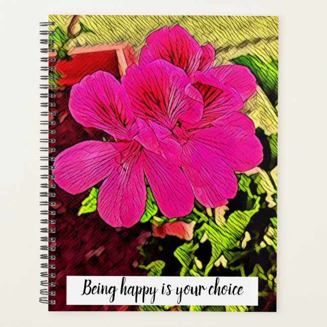 Agenda Being happy is your choice blooming flower (Anverso)