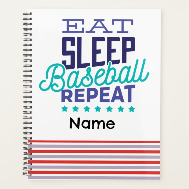 Agenda Béisbol Comer Dormir Béisbol Repetir (Anverso)