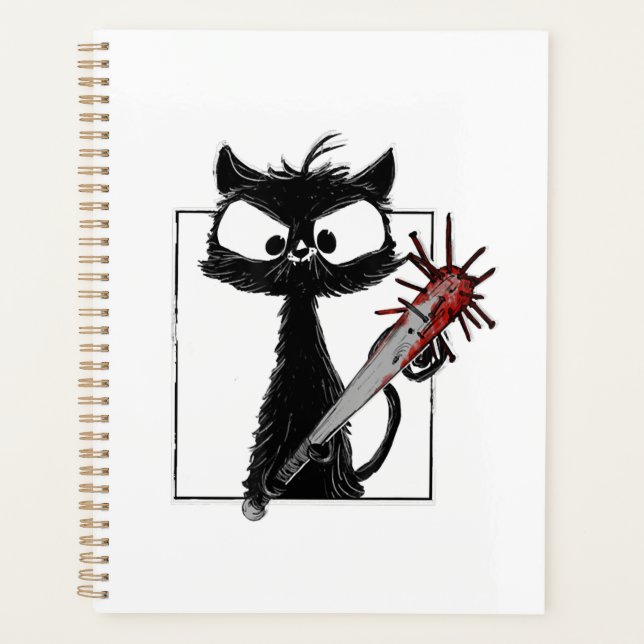 Agenda Béisbol Gato Negro Terror Halloween (Anverso)