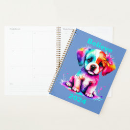 Agenda "Believe" 2024 Personalizado Planner, Puppy