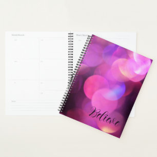 Agenda "Believe" Black Script, Purple Sparkles Journal